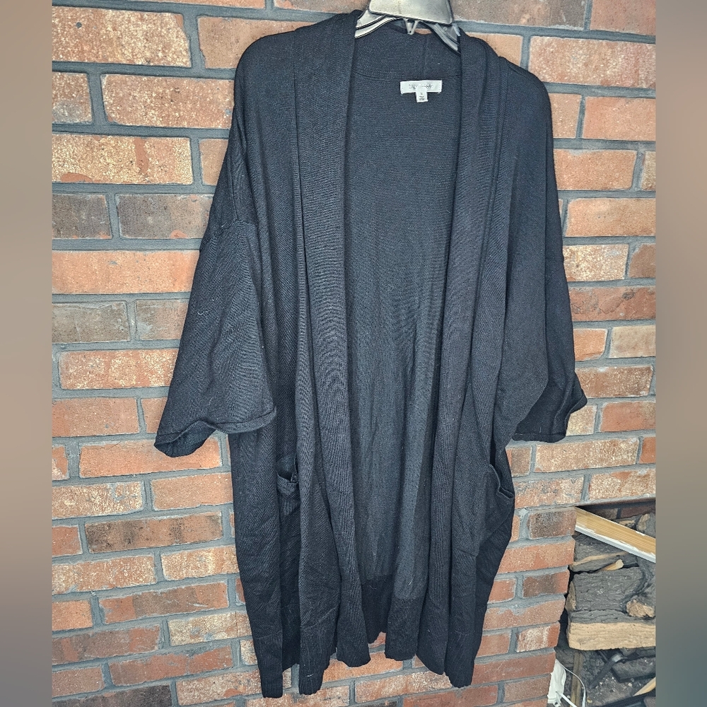 Daily thread, black, short sleeve, Cardigan